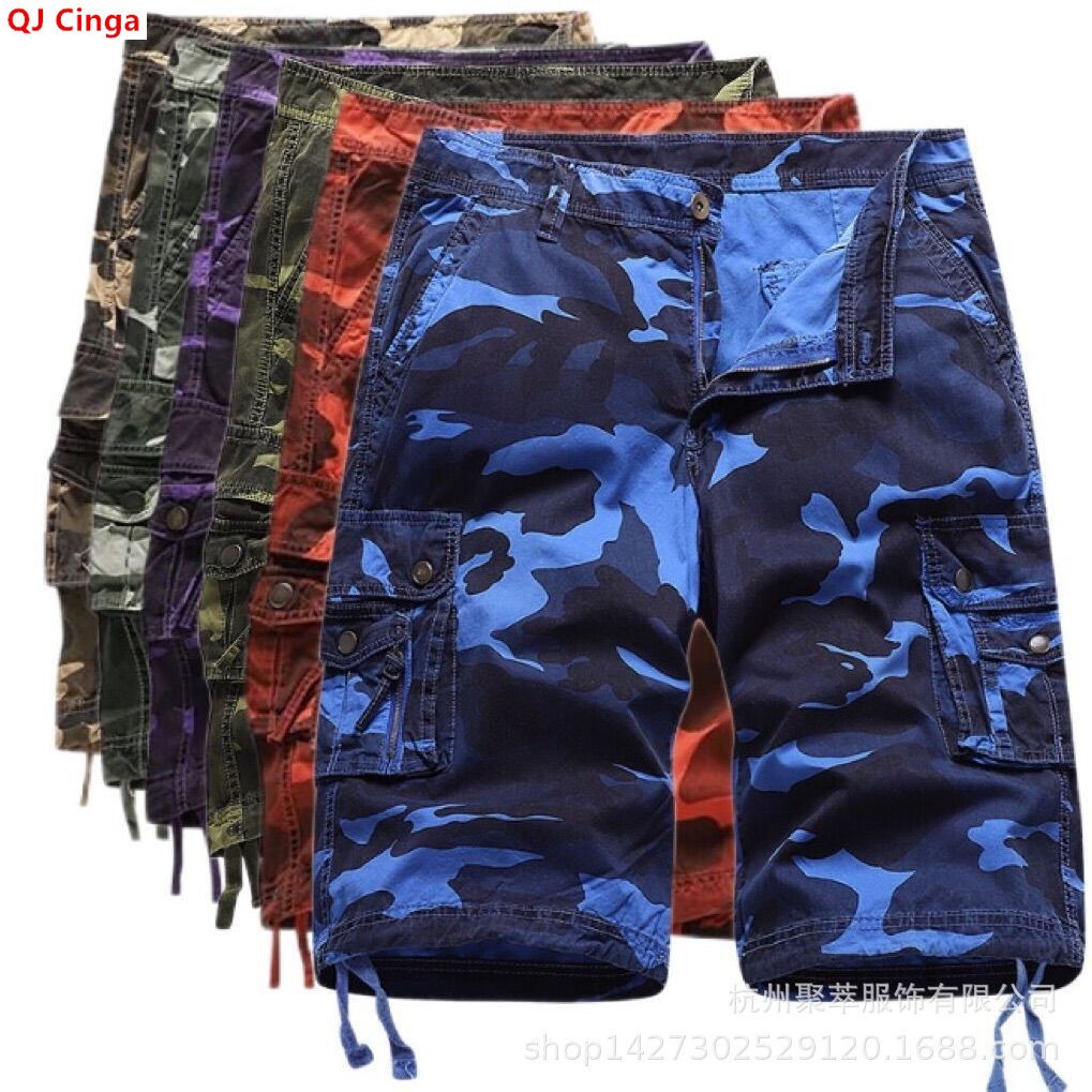 Summer Clothing Work - Pantaloncini da lavoro da uomo blu