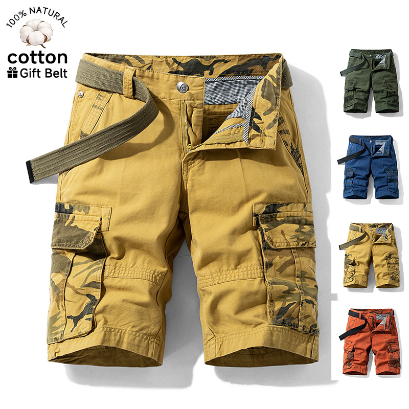 Summer Clothing Work - Pantaloncini Cargo Estivi da Uomo, Larghi
