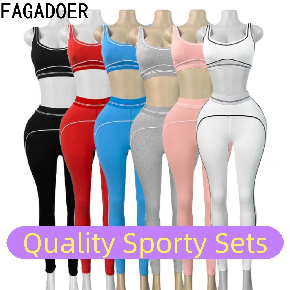 Quality Summer Clothing For Women - FAGADOER Set Sportivo di Qualità con