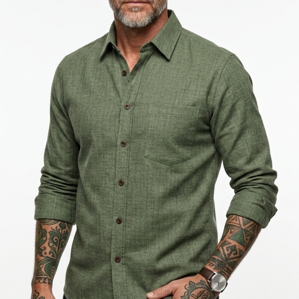 Summer Clothing Long Sleeve - Camicia da Uomo Primaverile ed Estiva