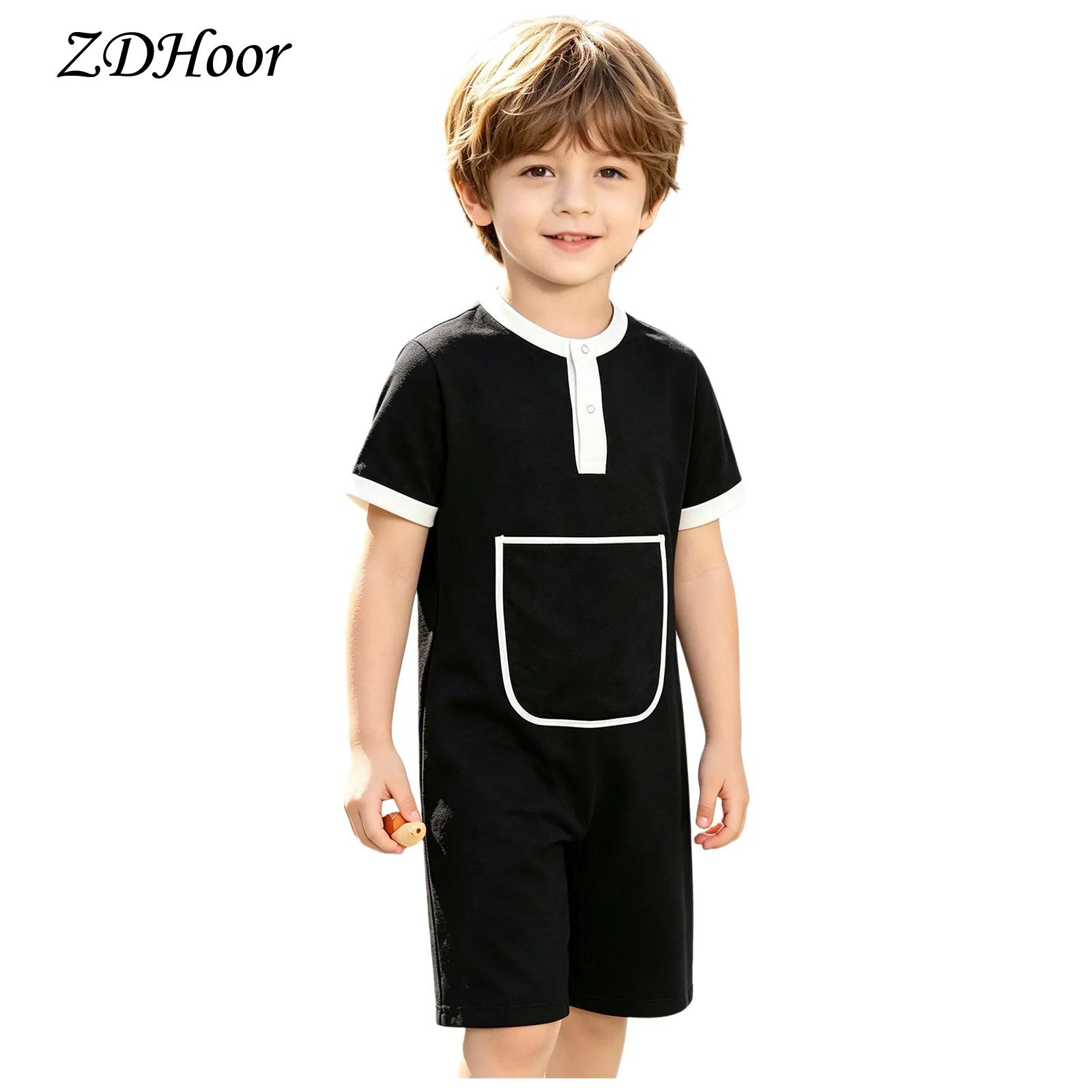 Summer Clothing Boys - Tuta con bottoni a pressione per