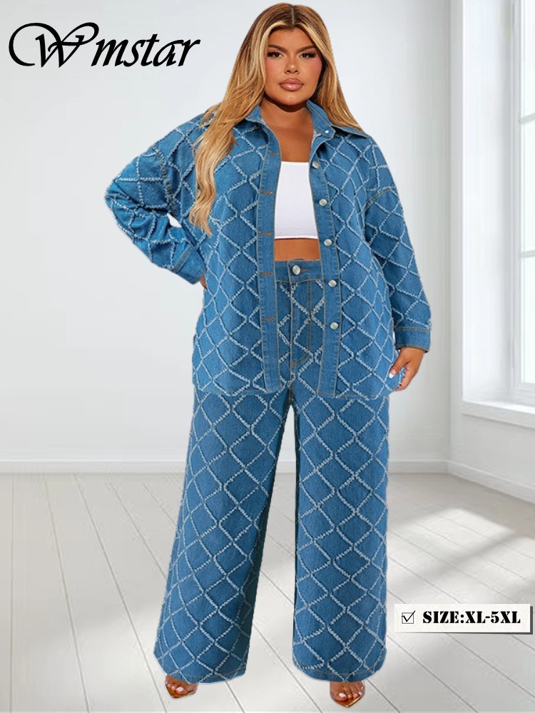 Summer Clothing Wholesale - Wmstar Plus Size Denim Set a